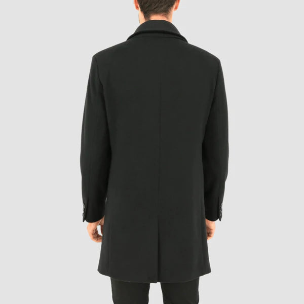 DANIEL HECHTER PROFILE 3 4 OVERCOAT BLACK WOOL